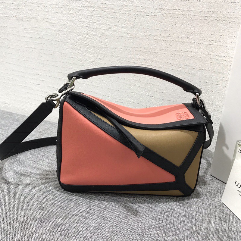 羅意威女包價格LOEWE小號 Puzzle Graphic Small Bag Pink Tulip/Mocca