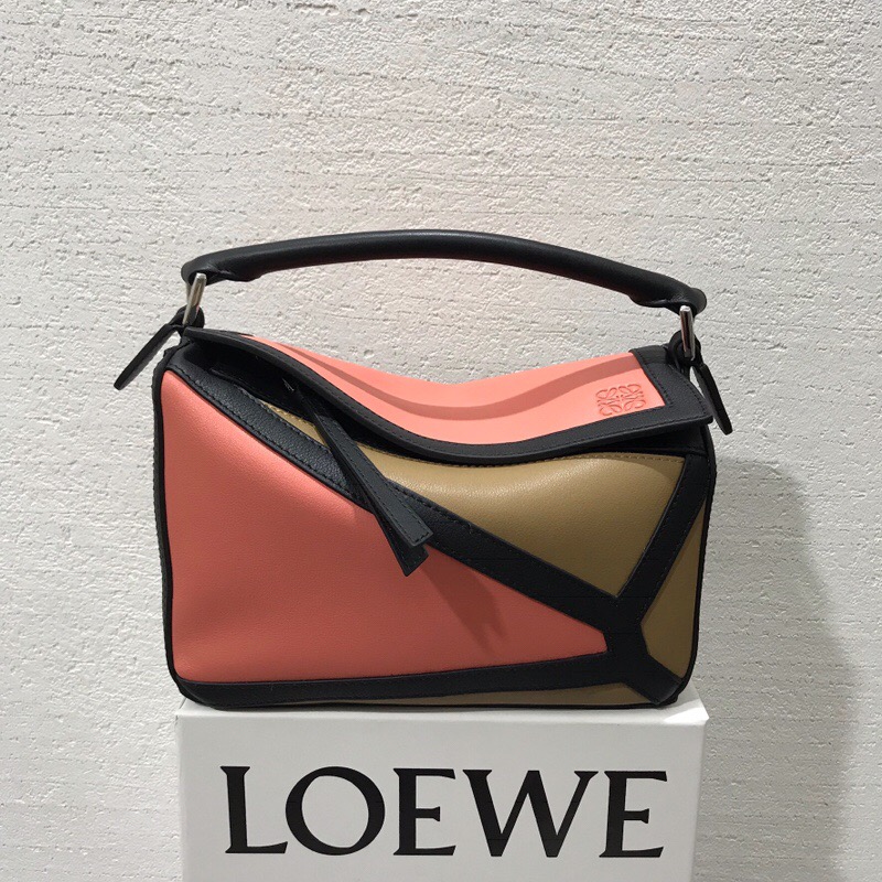 羅意威女包價格LOEWE小號 Puzzle Graphic Small Bag Pink Tulip/Mocca