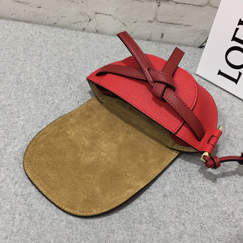 羅意威迷妳馬鞍包 loewe女包 Mini Gate Bag Scarlet Red/Burnt Red