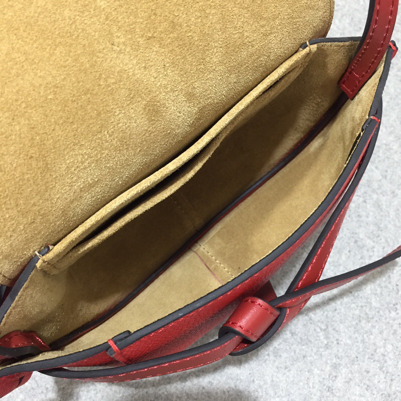 羅意威迷妳馬鞍包 loewe女包 Mini Gate Bag Scarlet Red/Burnt Red