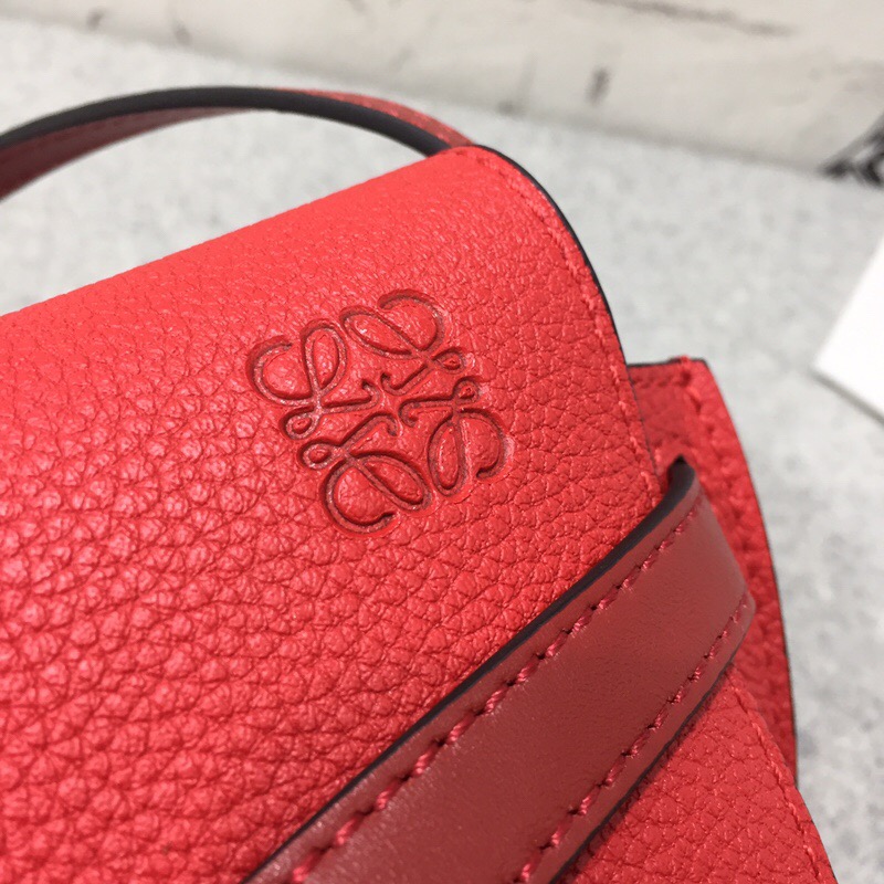 羅意威迷妳馬鞍包 loewe女包 Mini Gate Bag Scarlet Red/Burnt Red