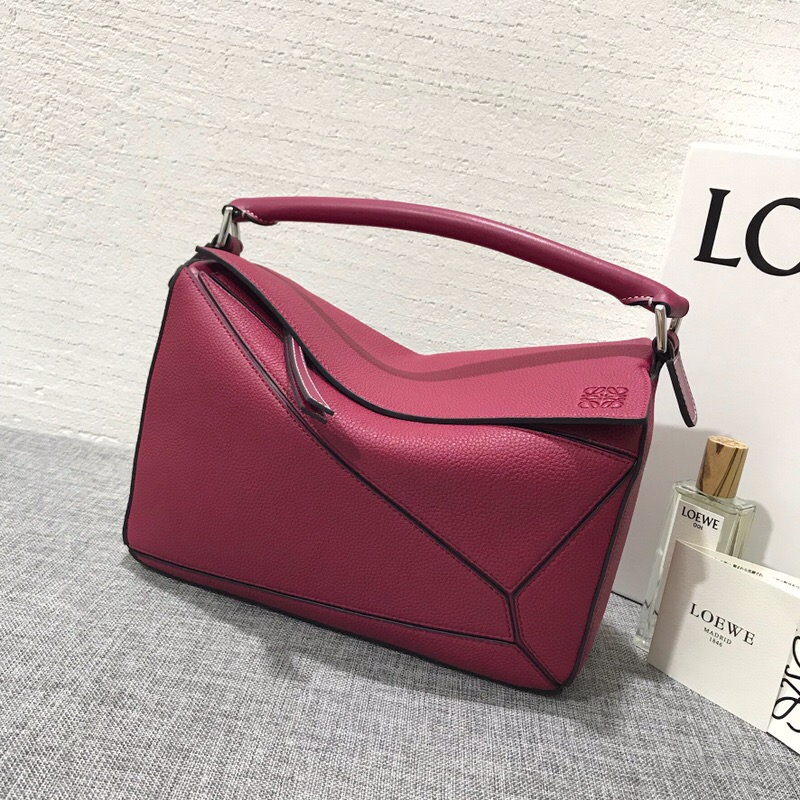 羅意威女包 LOEWE Puzzle Bag 覆盆莓色 紫紅色 進口珠地小牛皮