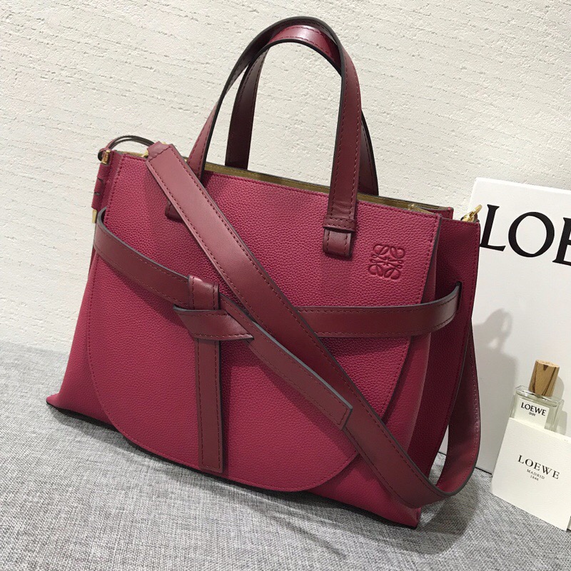 羅意威官網 LOEWE包包Gate Top Handle Raspberry/Wine