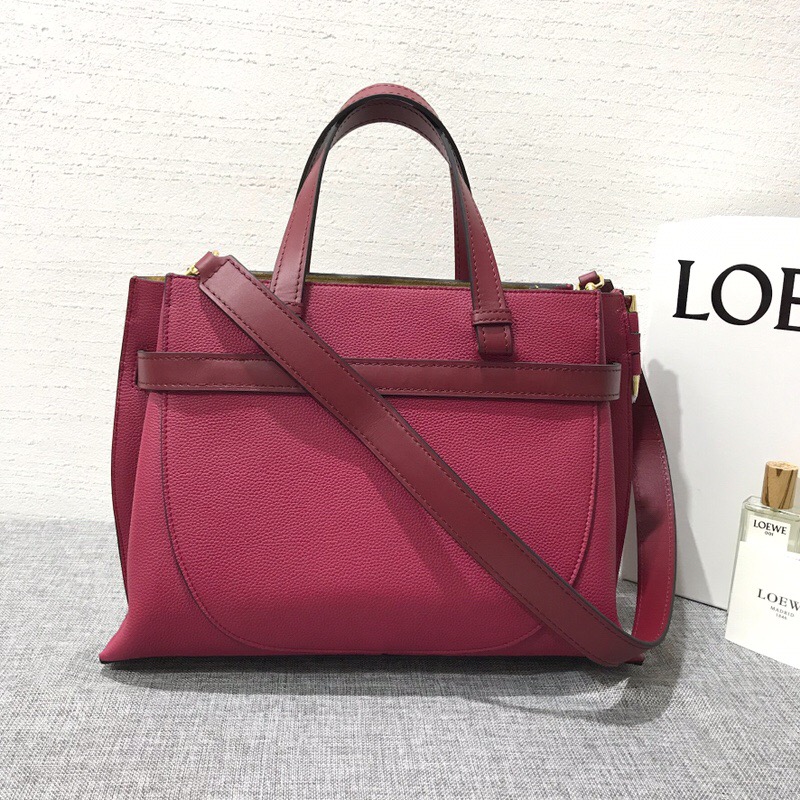 羅意威官網 LOEWE包包Gate Top Handle Raspberry/Wine