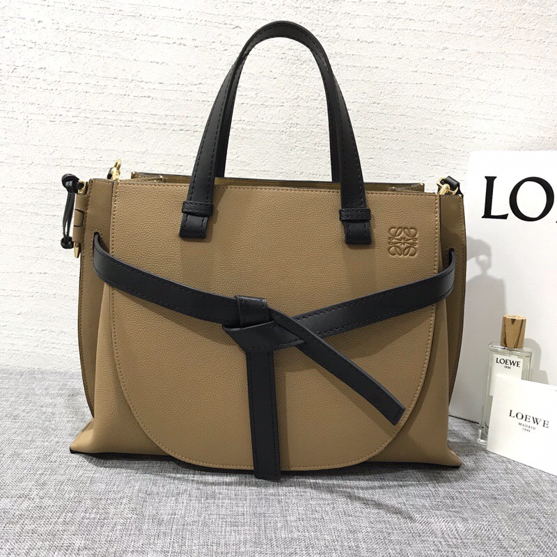 羅意威包包官網 LOEWE 女包 Gate Top Handle Small Mocca/Black