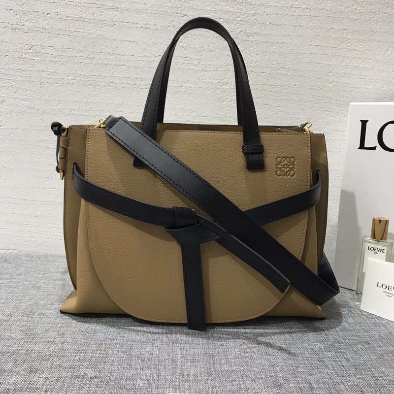 羅意威包包官網 LOEWE 女包 Gate Top Handle Small Mocca/Black