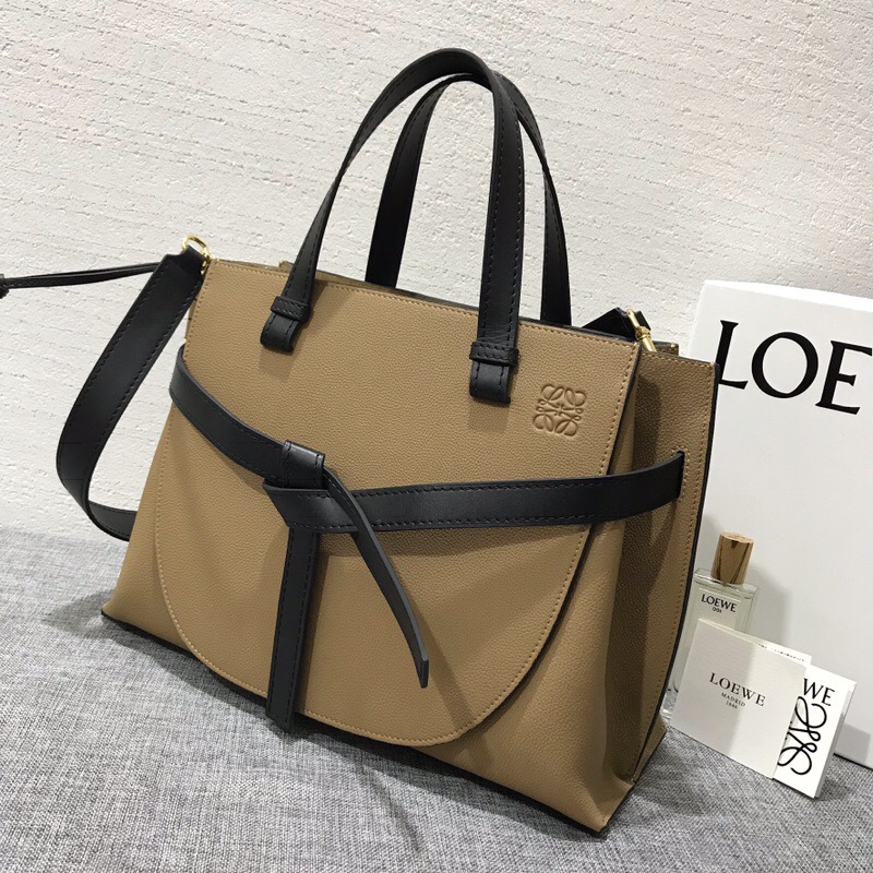 羅意威包包官網 LOEWE 女包 Gate Top Handle Small Mocca/Black