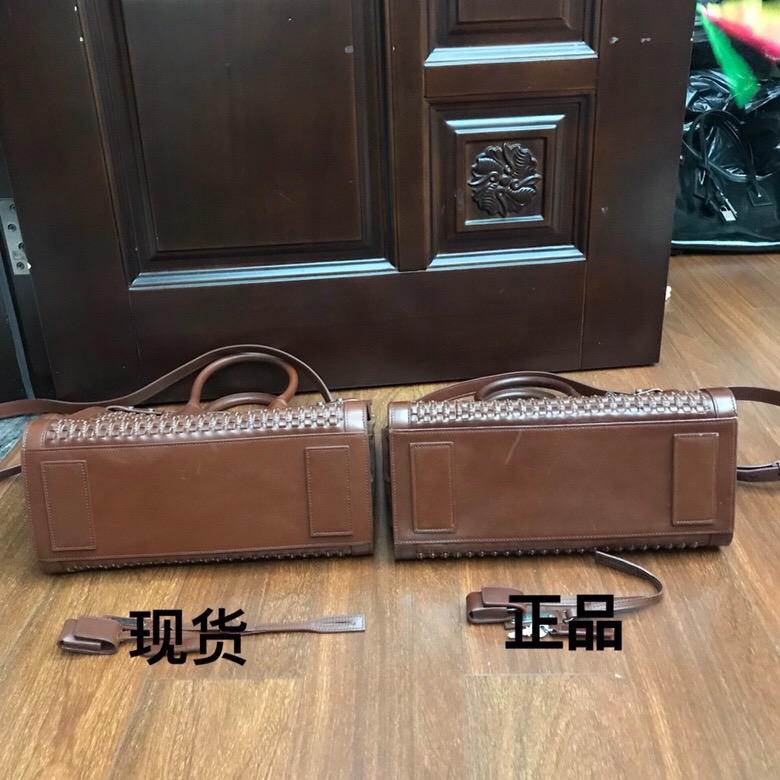 聖羅蘭 YSL 風琴包SAC DE JOUR 小號純手工編織 棕色真皮手袋