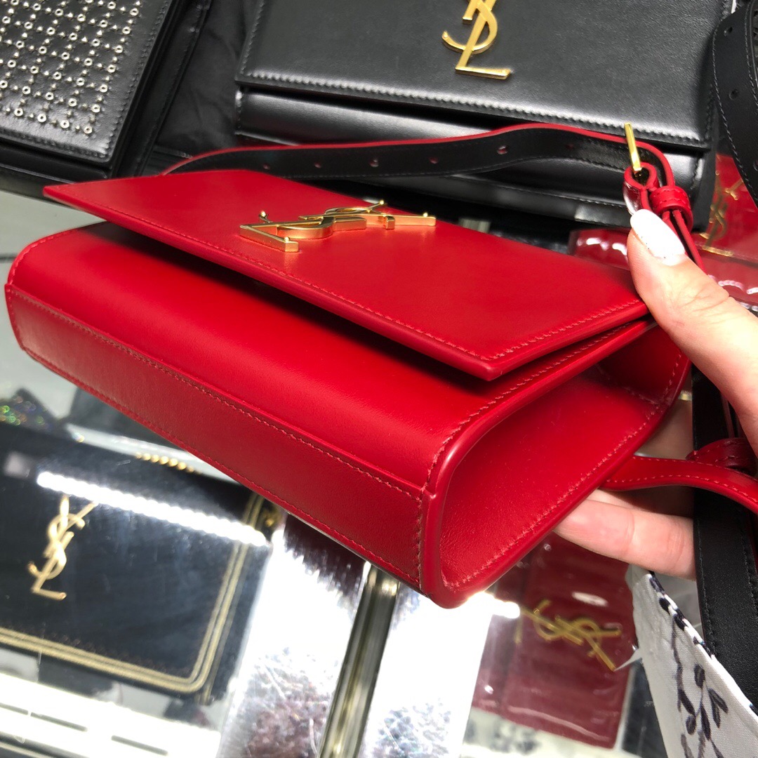 聖羅蘭包包 YSL KATE 紅色真皮腰包 534395DV70J6805