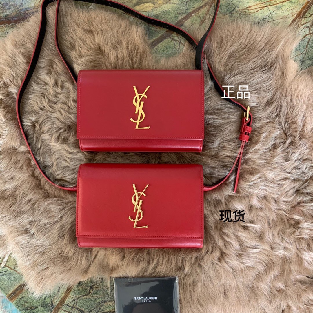 聖羅蘭包包 YSL KATE 紅色真皮腰包 534395DV70J6805