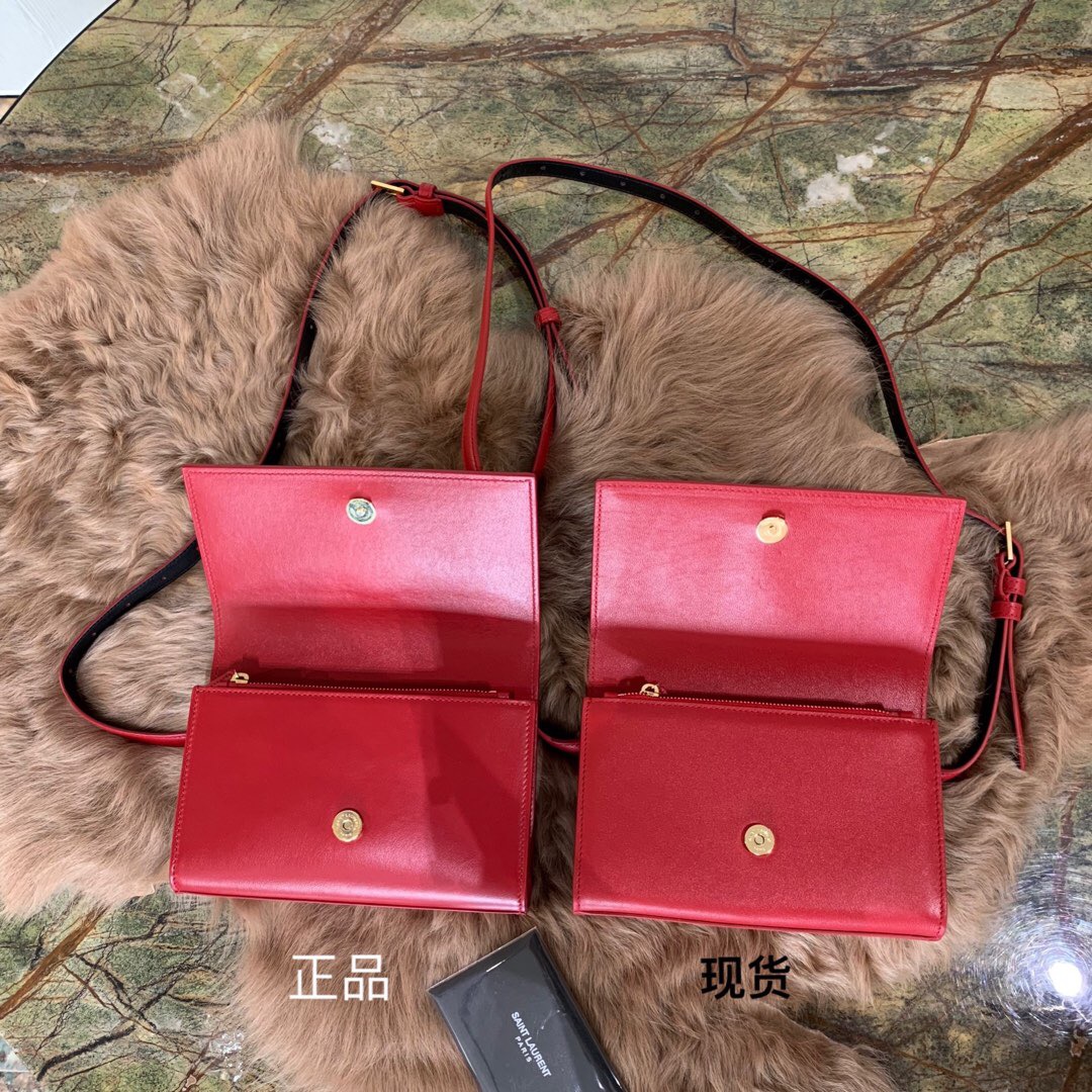 聖羅蘭包包 YSL KATE 紅色真皮腰包 534395DV70J6805