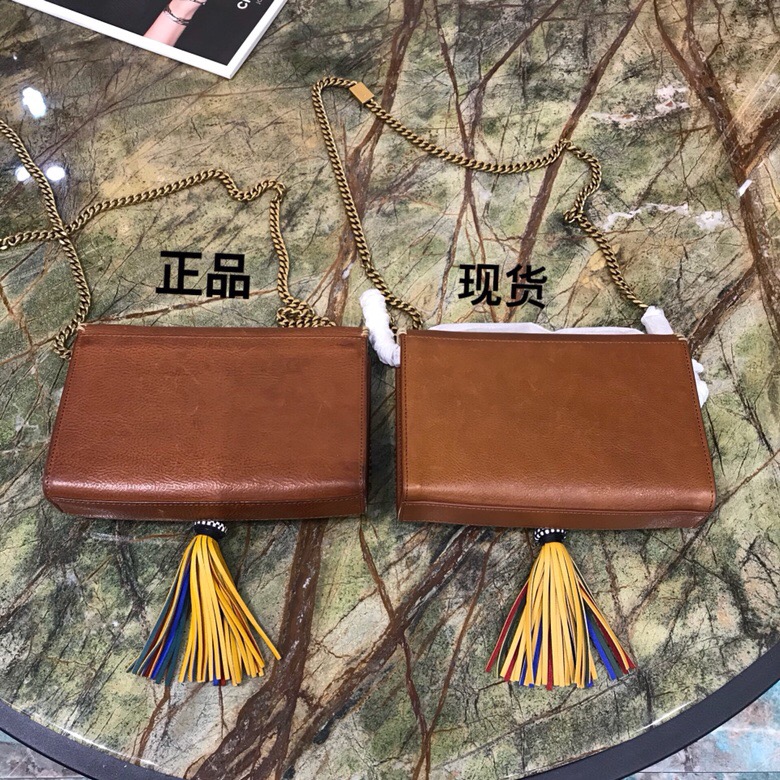 聖羅蘭包包官網 YSL 504572黃棕 專櫃最新同步KATE 雙色油蠟變色皮