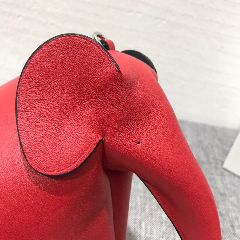 羅意威女包2018新款 LOEWE Elephant Mini Bag 小牛皮猩紅色