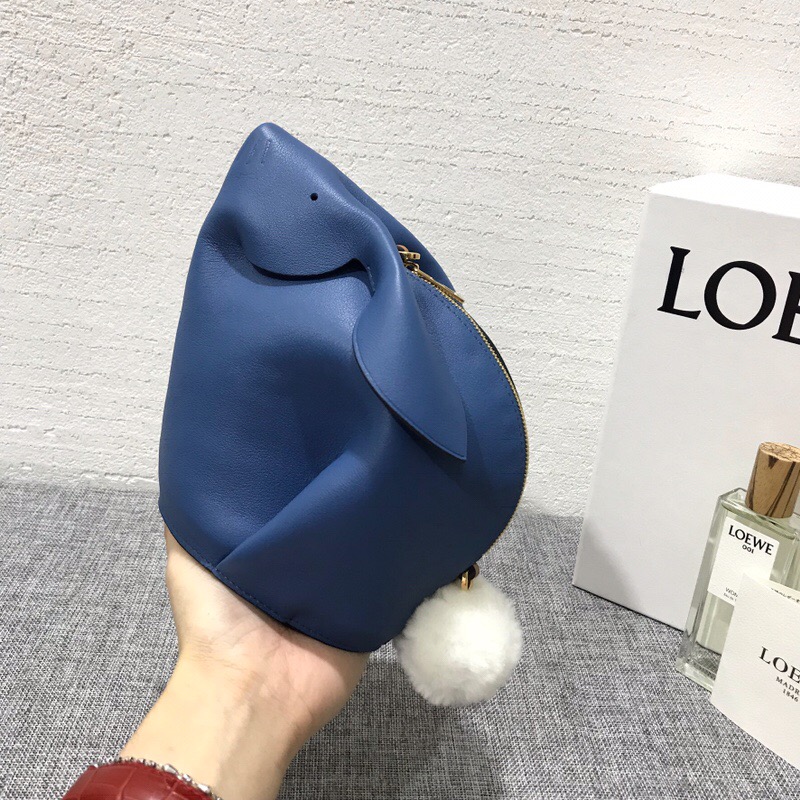羅意威女包新款 LOEWE Bunny Mini Bag Varsity Blue/Pecan Color
