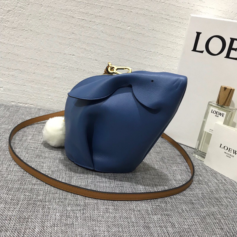 羅意威女包新款 LOEWE Bunny Mini Bag Varsity Blue/Pecan Color