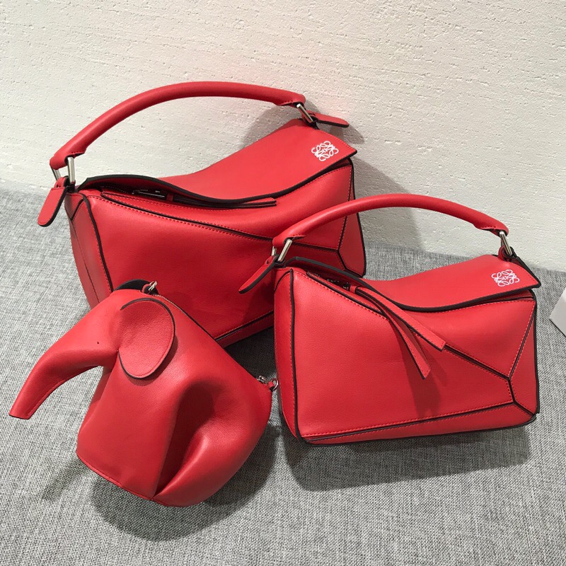 羅意威女包2018新款 LOEWE Puzzle Bag 猩紅色小牛皮