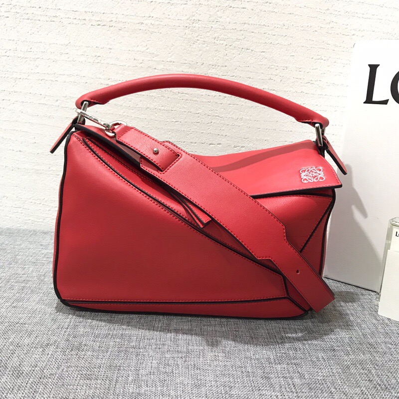 羅意威女包2018新款 LOEWE Puzzle Bag 猩紅色小牛皮