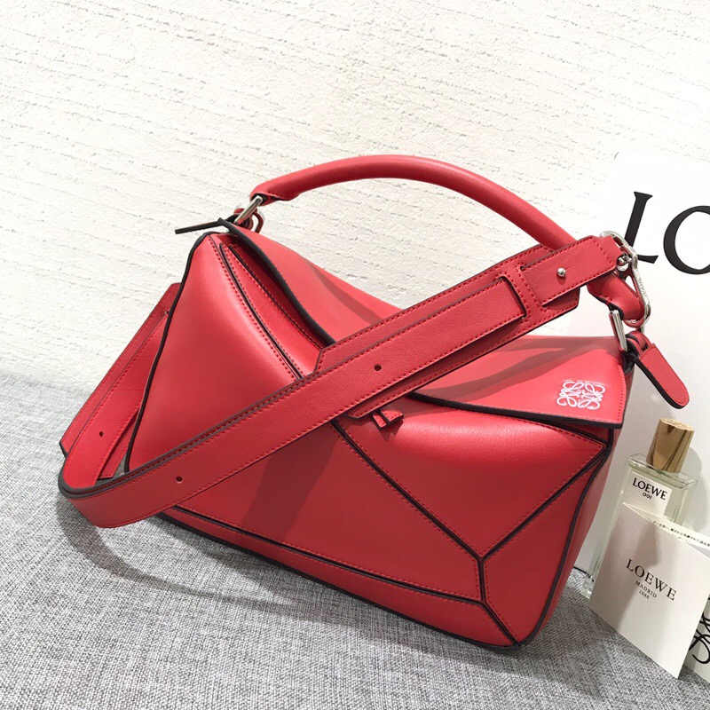 羅意威女包2018新款 LOEWE Puzzle Bag 猩紅色小牛皮