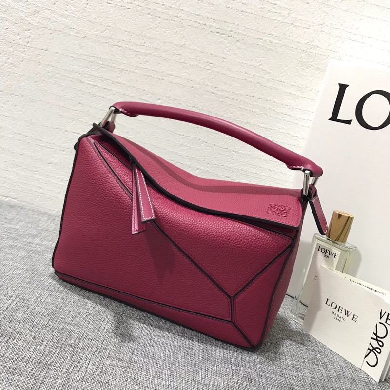 羅意威官網 LOEWE Puzzle Small Bag 覆盆莓色 進口珠地小牛皮