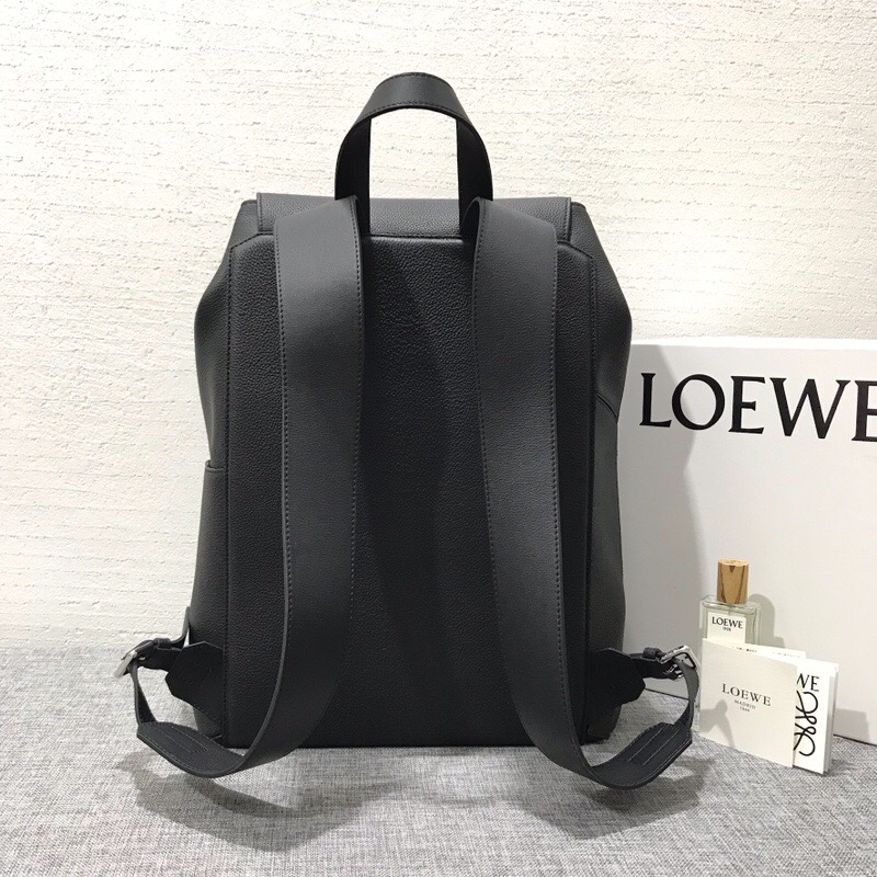 羅意威男包 雙肩背包 loewe Puzzle Backpack黑色柔軟粒面小牛皮