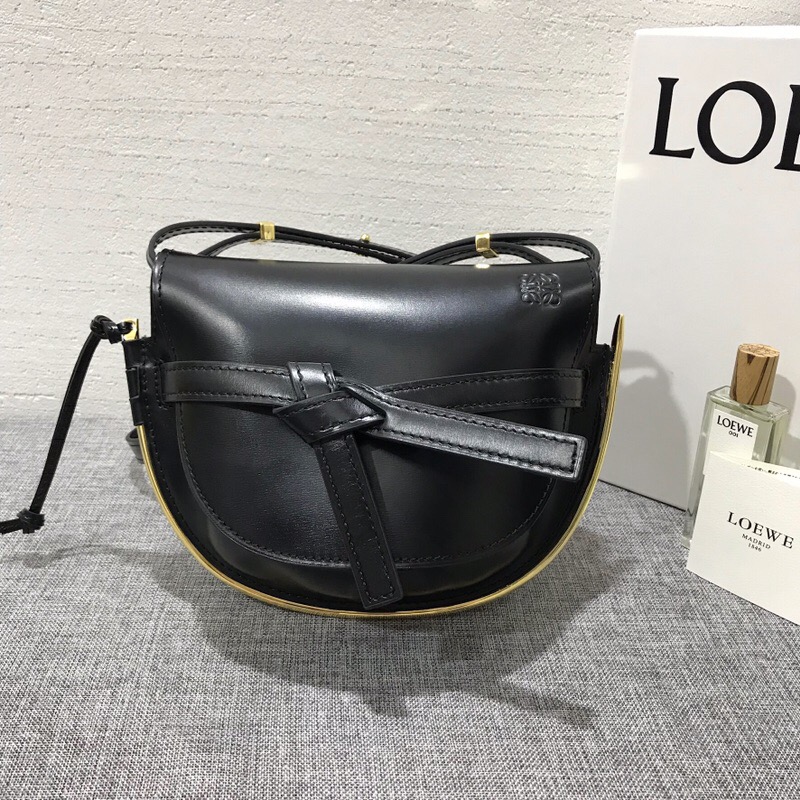 羅意威包包 loewe马鞍包 斜挎包 Gate Frame Small Bag 黑色 粉灰色