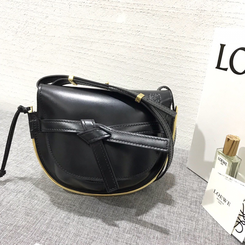 羅意威包包 loewe马鞍包 斜挎包 Gate Frame Small Bag 黑色 粉灰色