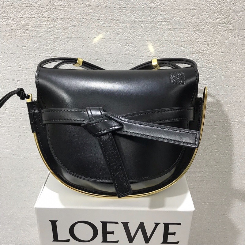 羅意威包包 loewe马鞍包 斜挎包 Gate Frame Small Bag 黑色 粉灰色