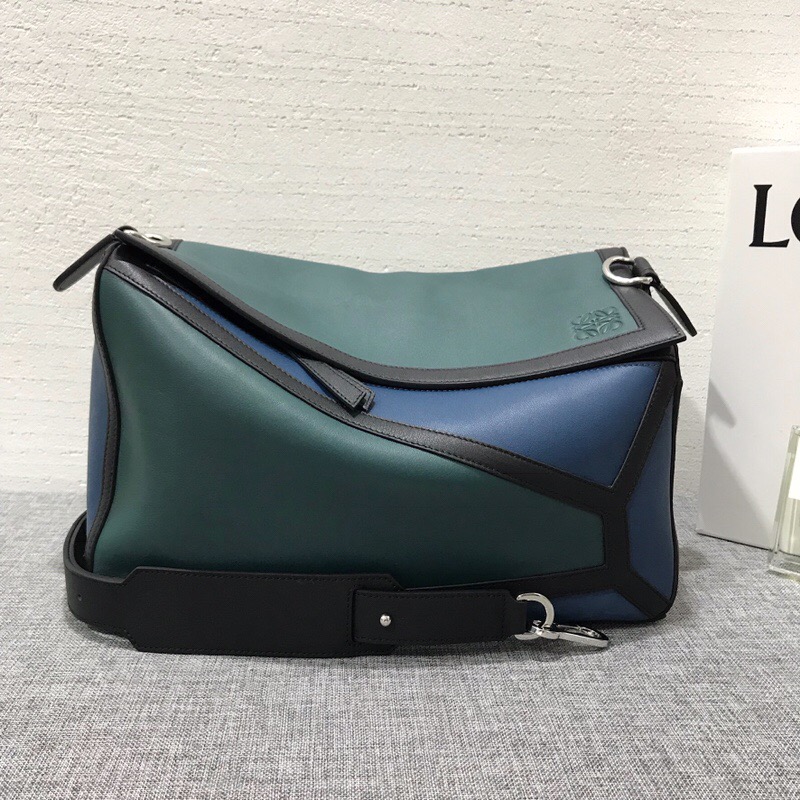 羅意威包包 LOEWE Puzzle Graphic Xl Bag Indigo/Petroleum Blue