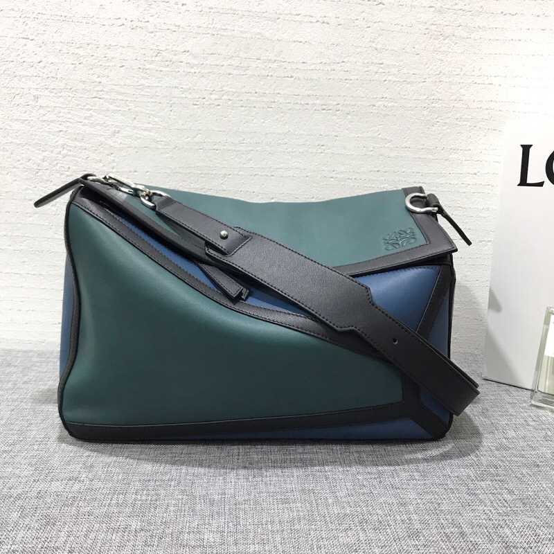 羅意威包包 LOEWE Puzzle Graphic Xl Bag Indigo/Petroleum Blue