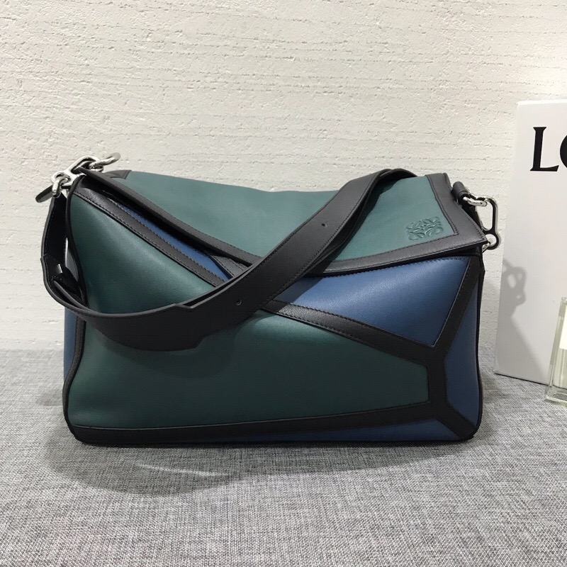 羅意威包包 LOEWE Puzzle Graphic Xl Bag Indigo/Petroleum Blue