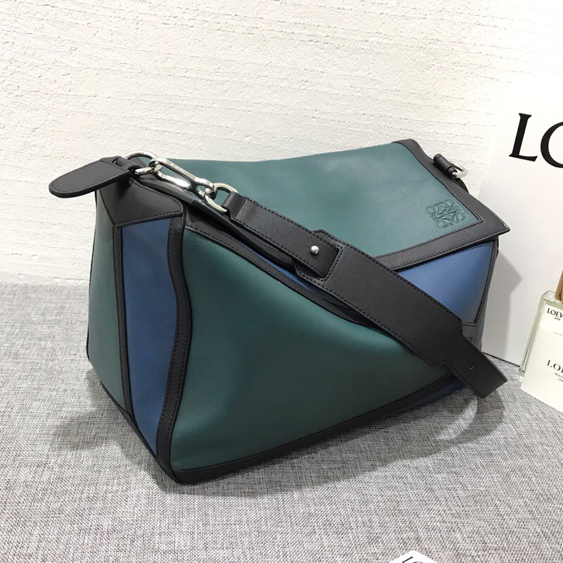 羅意威包包 LOEWE Puzzle Graphic Xl Bag Indigo/Petroleum Blue