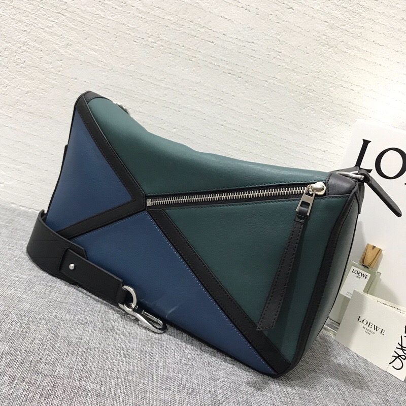 羅意威包包 LOEWE Puzzle Graphic Xl Bag Indigo/Petroleum Blue