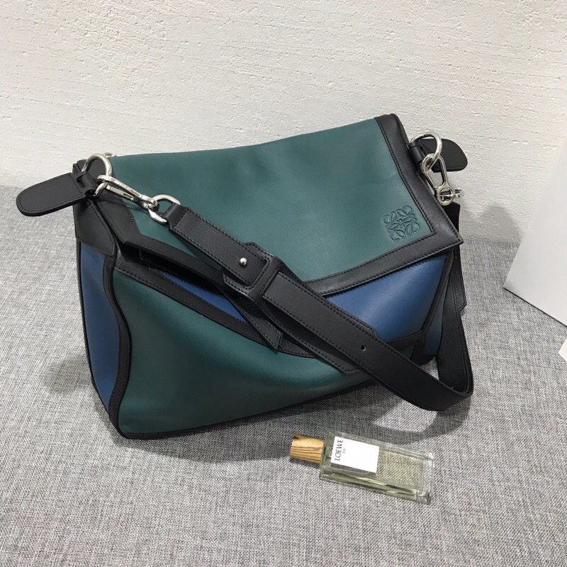 羅意威包包 LOEWE Puzzle Graphic Xl Bag Indigo/Petroleum Blue