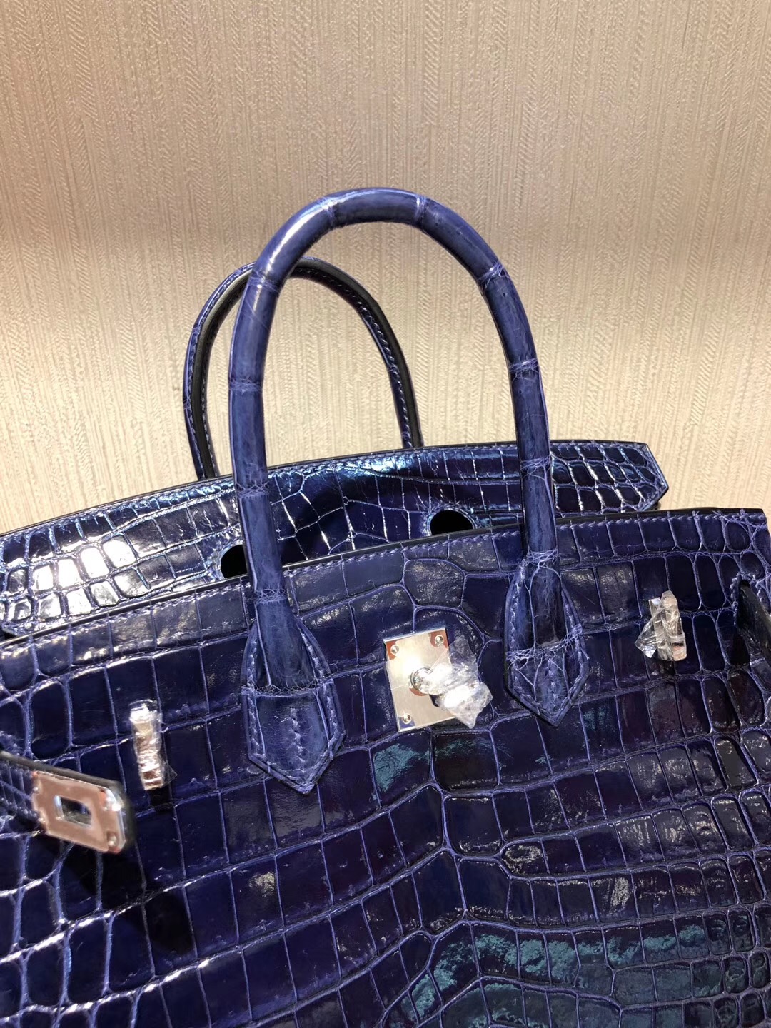 Singapore Hermes Birkin 25 CK73宝石蓝 Shiny nilo crocodile 亮面两点尼罗鳄鱼