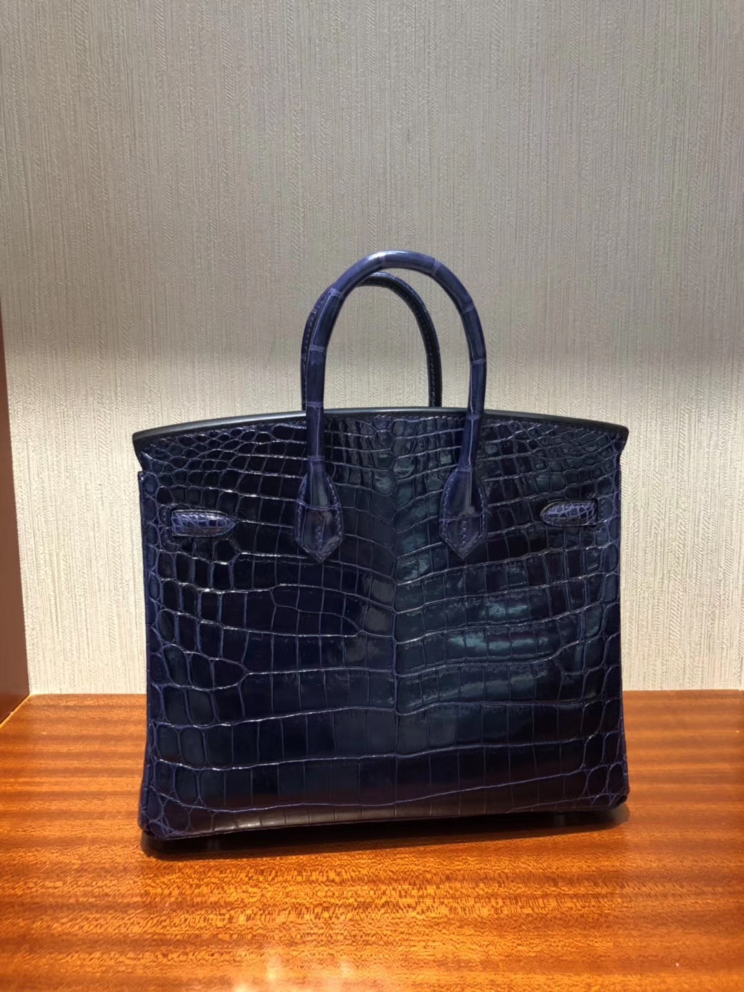 Singapore Hermes Birkin 25 CK73宝石蓝 Shiny nilo crocodile 亮面两点尼罗鳄鱼