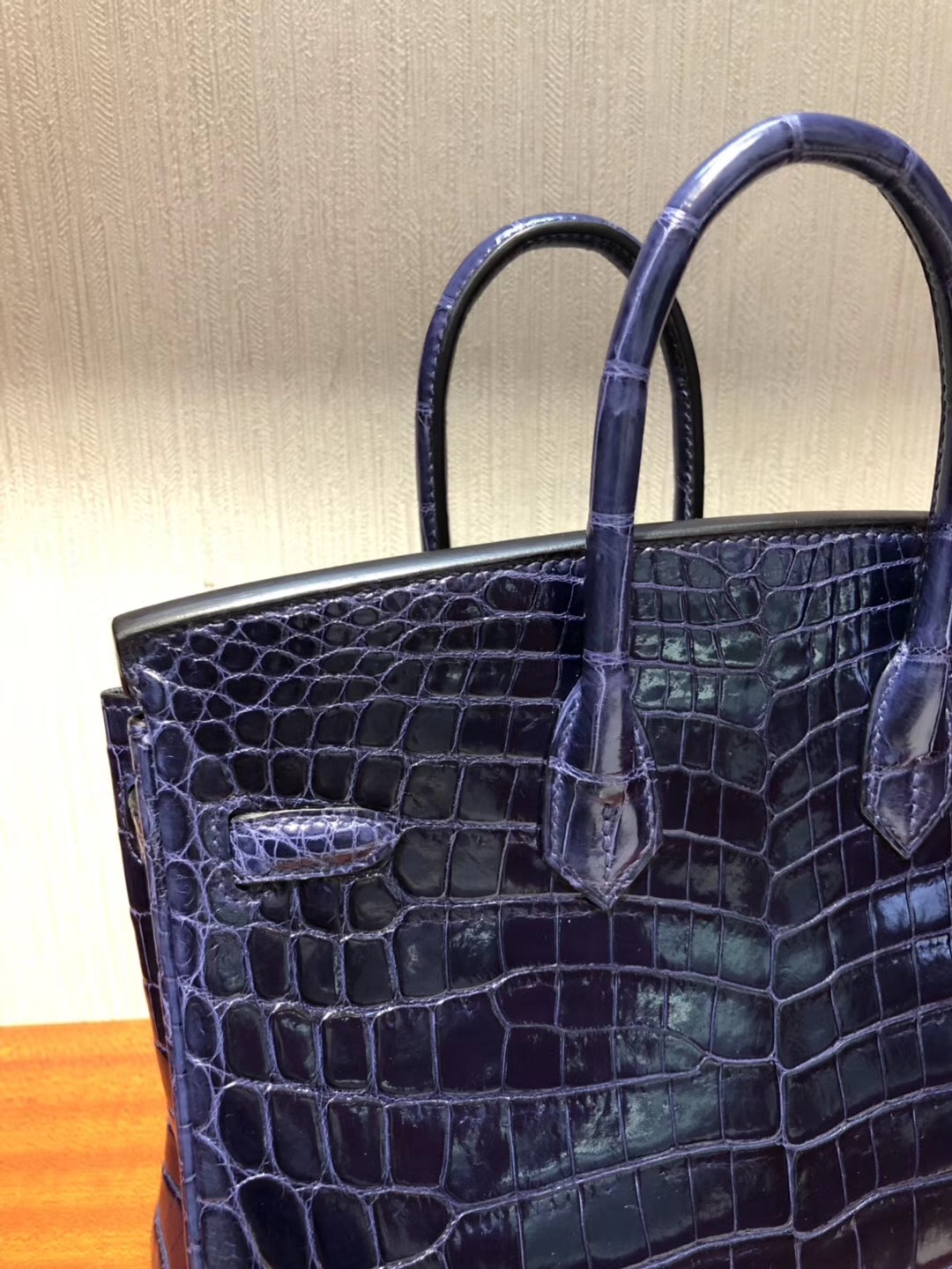 Singapore Hermes Birkin 25 CK73宝石蓝 Shiny nilo crocodile 亮面两点尼罗鳄鱼