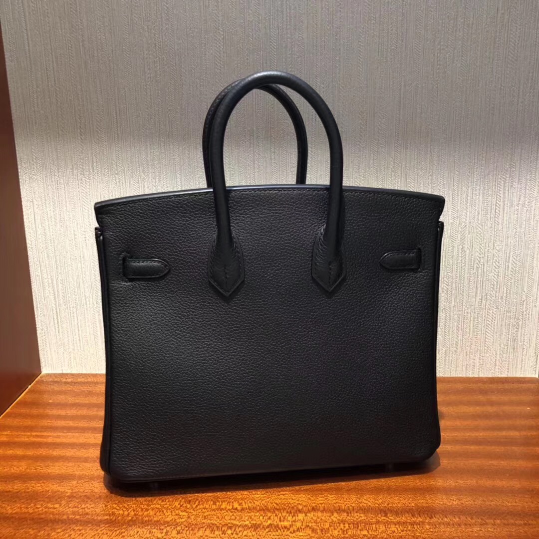 Thailand HERMES Birkin 25 Bag CK89黑色內拼色1K竹子綠 玫瑰金扣