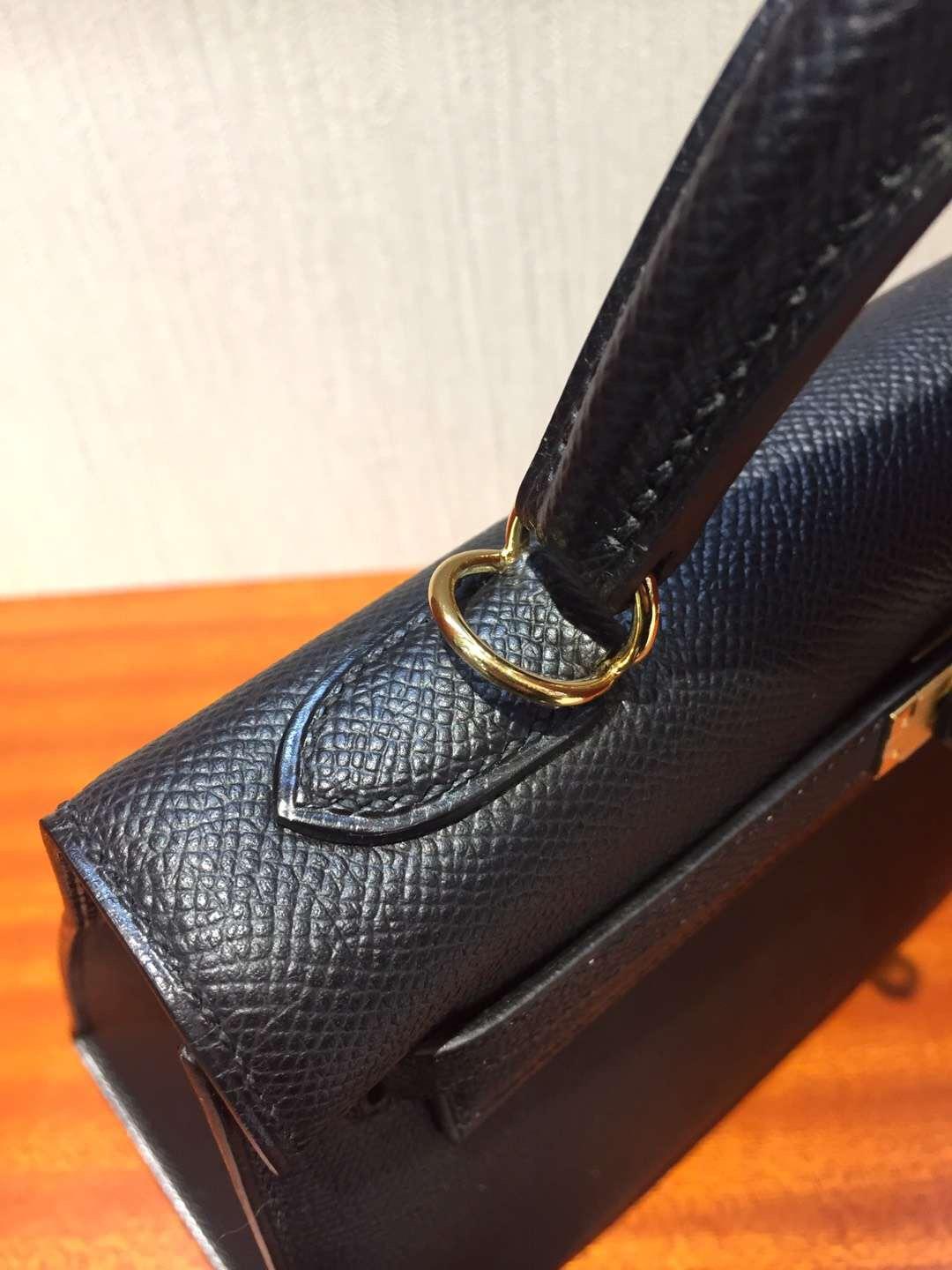 Australia Hermes Kelly bag 25cm CK89黑色 Epsom掌紋牛皮 金扣