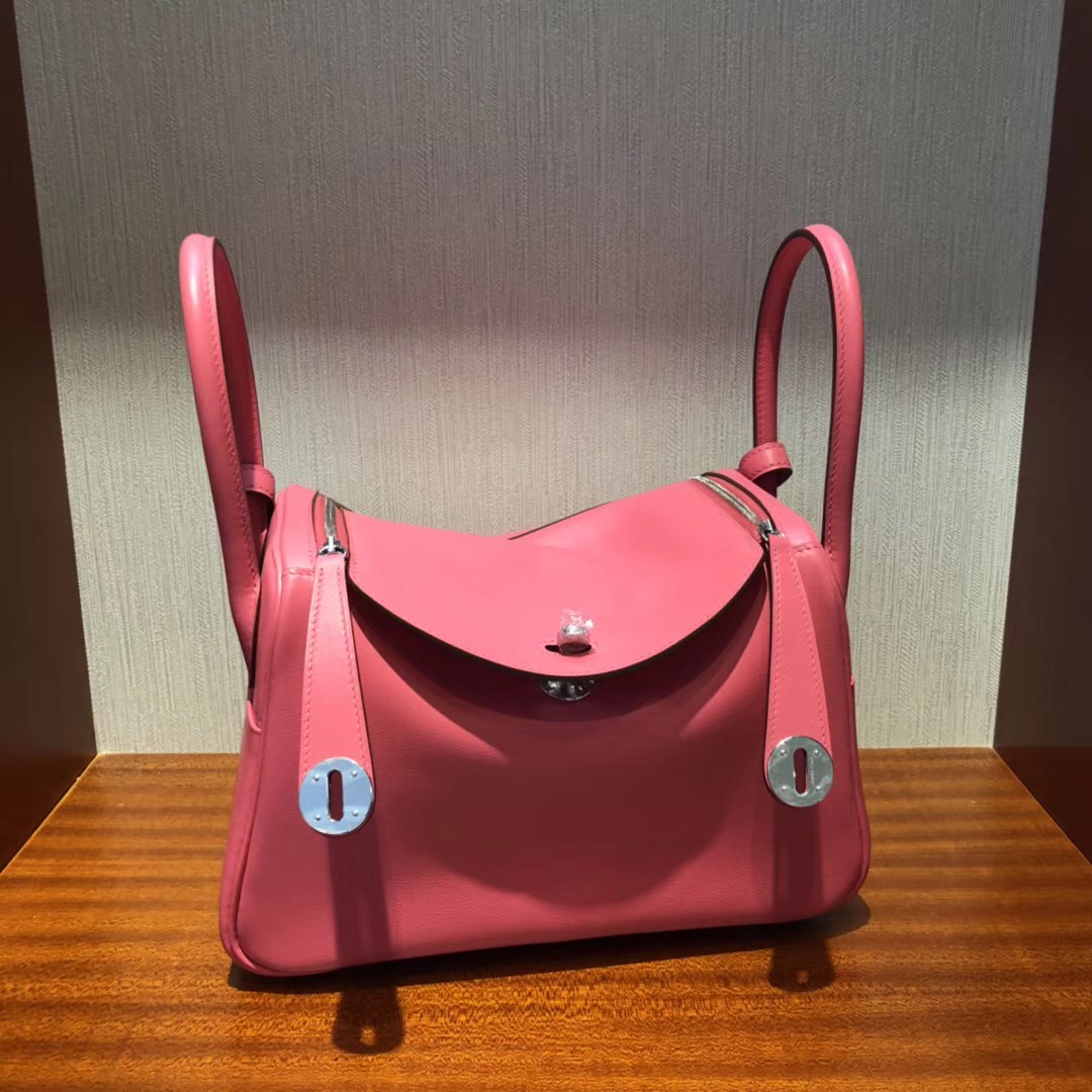 Singapore Hermes lindy 26 bag 8W Rose Azalee Swift calfskin 皮