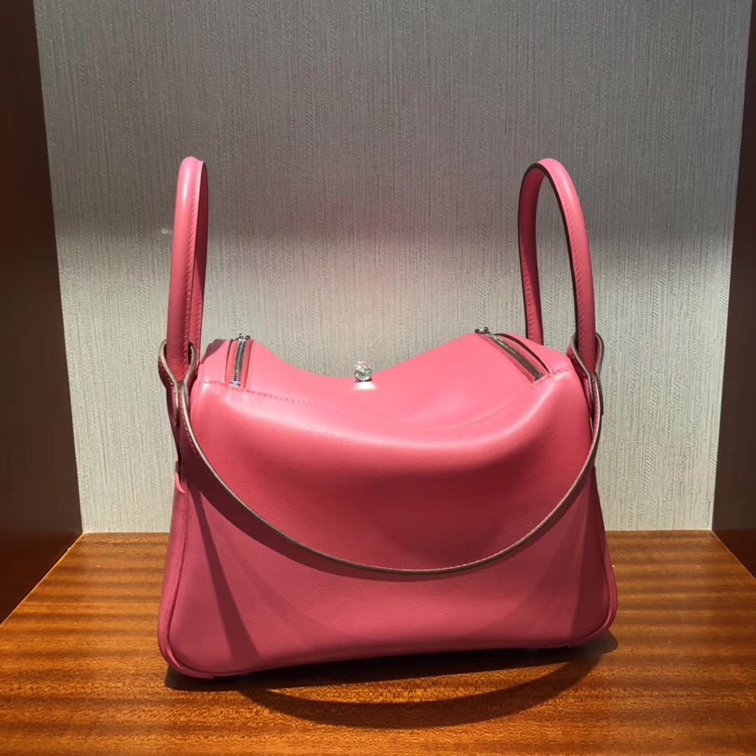 Singapore Hermes lindy 26 bag 8W Rose Azalee Swift calfskin 皮