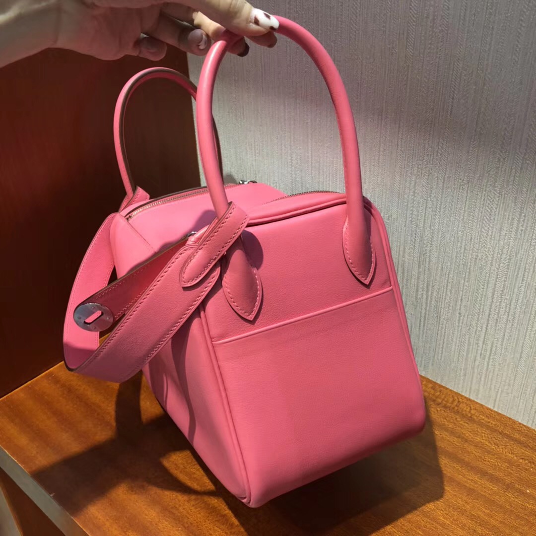 Singapore Hermes lindy 26 bag 8W Rose Azalee Swift calfskin 皮