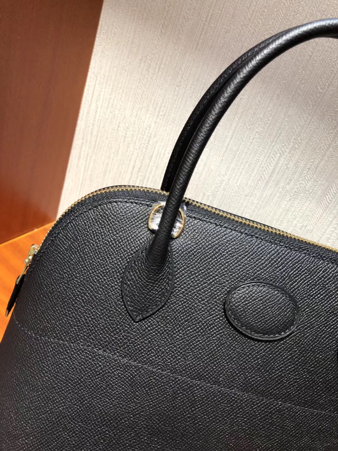 臺灣愛馬仕寶萊包Hermes bolide Handbags 27cm CK89黑色Epsom牛皮