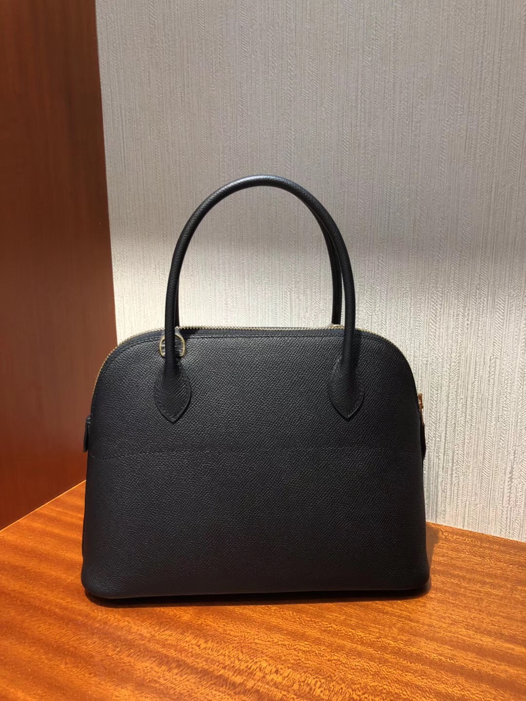 臺灣愛馬仕寶萊包Hermes bolide Handbags 27cm CK89黑色Epsom牛皮