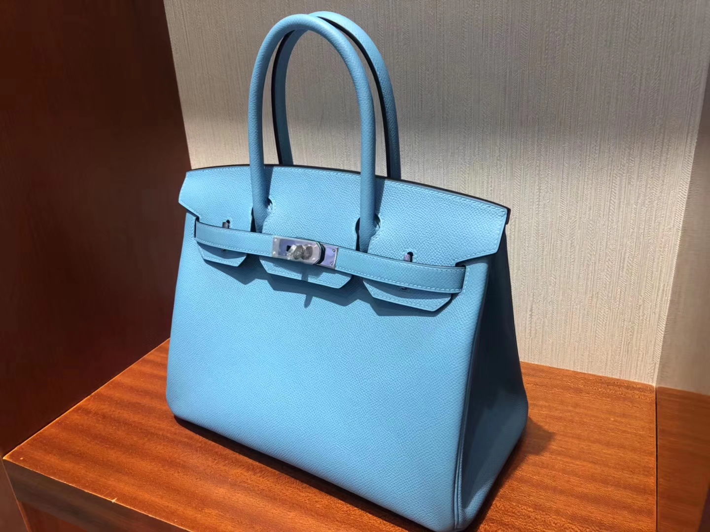 Singapore Hermes Birkin Bag 30cm P3北方藍Blue de Nord Epsom 皮