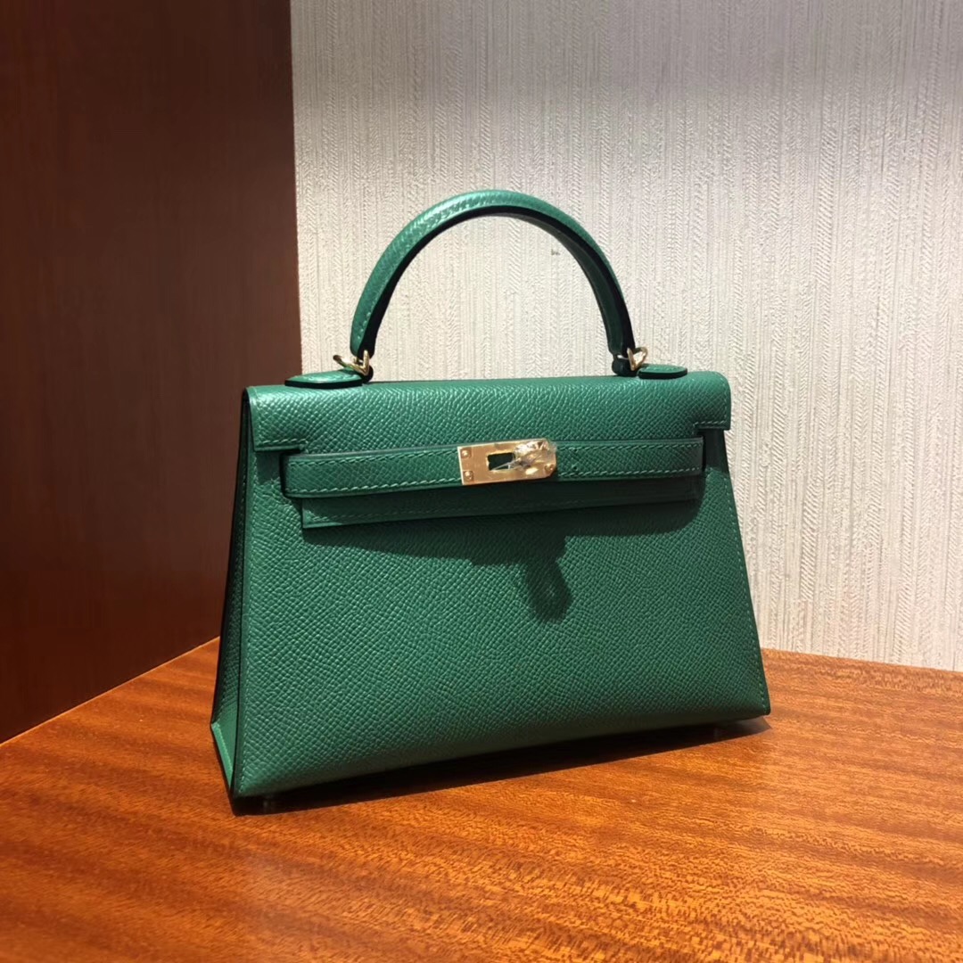 馬來西亞吉隆坡專賣店 Malaysia HERMES Mini Kelly2代 U4絲絨綠 禦用Epsom皮