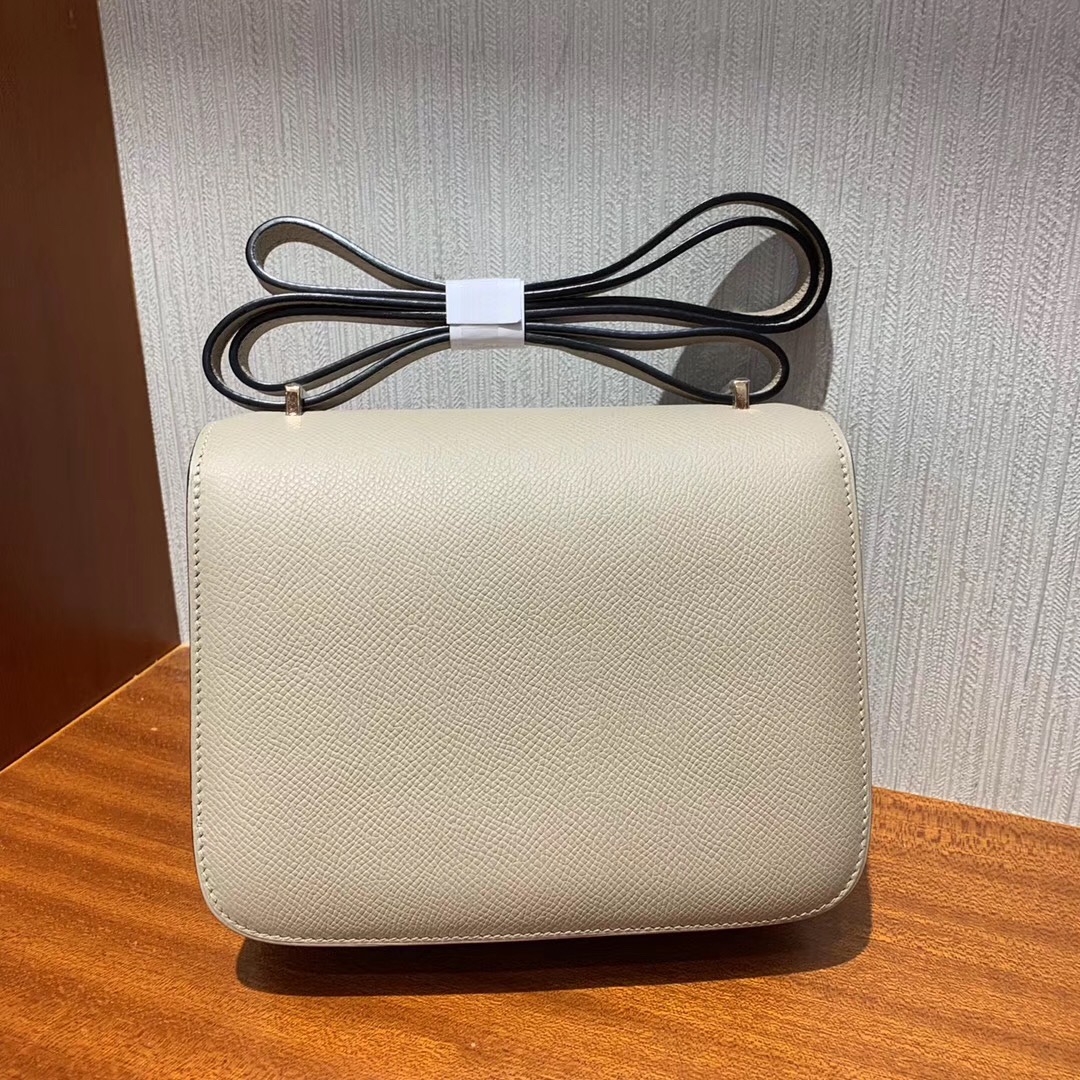 Hong Kong Hermes Constance 19cm  Epsom S2風衣灰 內拼奶茶色 玫瑰金扣