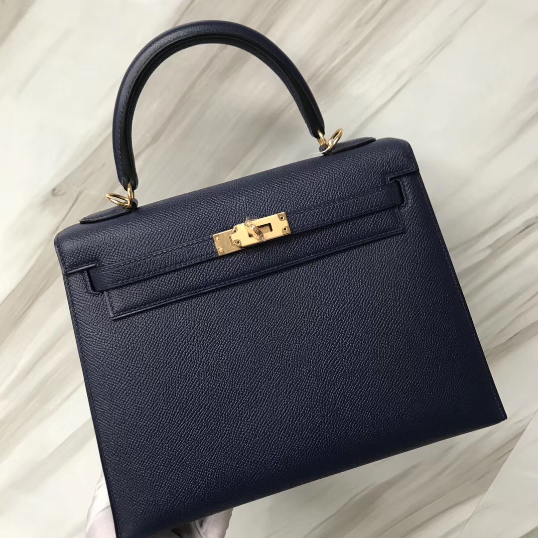 愛馬仕2019刻印 Hermes Kelly 25cm Epsom CK73寶石藍 Blue sapphire