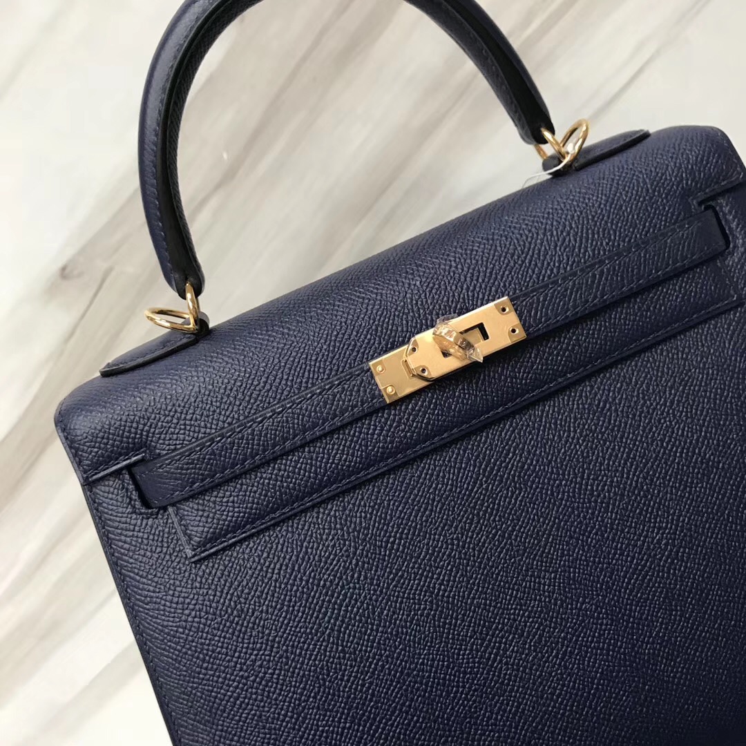 愛馬仕2019刻印 Hermes Kelly 25cm Epsom CK73寶石藍 Blue sapphire