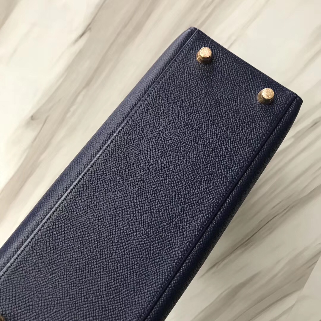 愛馬仕2019刻印 Hermes Kelly 25cm Epsom CK73寶石藍 Blue sapphire