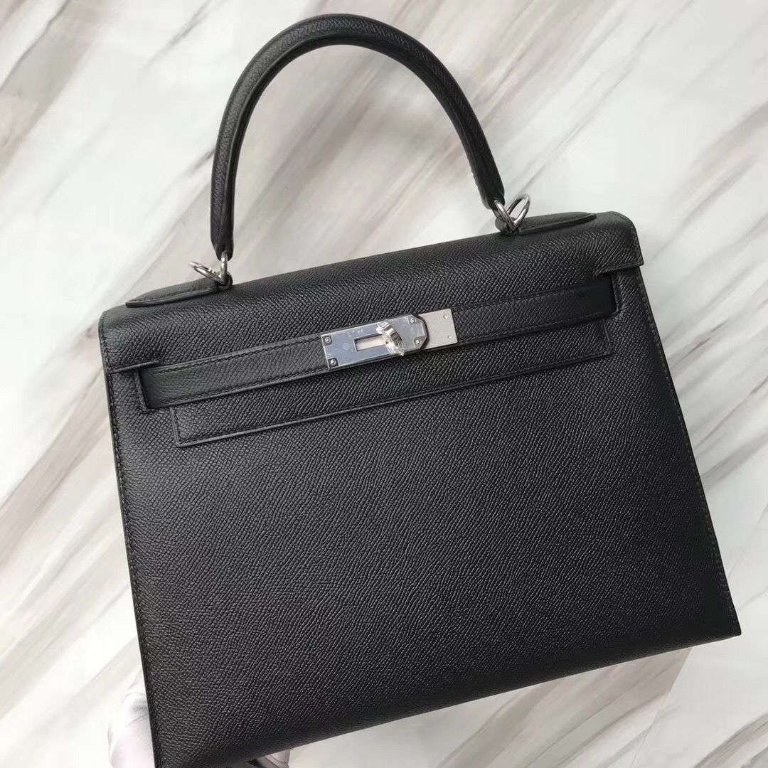 Hermès handbag Kelly 25cm CK89黑色 Noir Black Epsom 掌紋牛皮